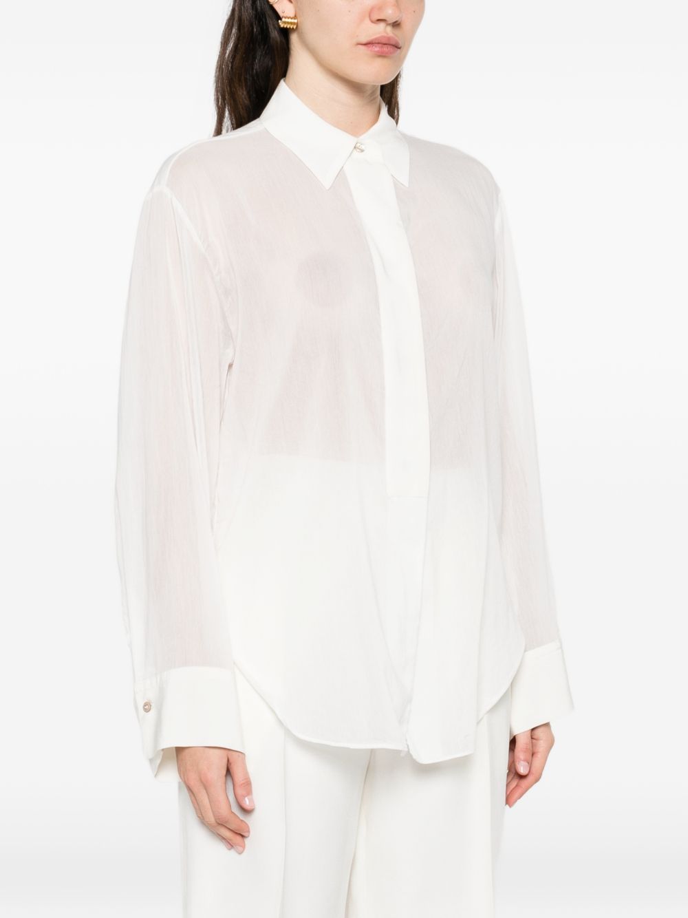 Forte Forte White Shirt — Silk-Soft Point Collar