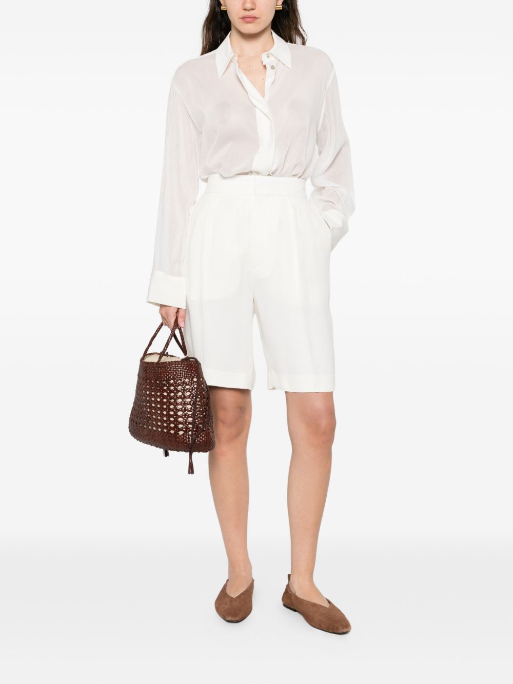 Forte Forte White Shirt — Silk-Soft Point Collar