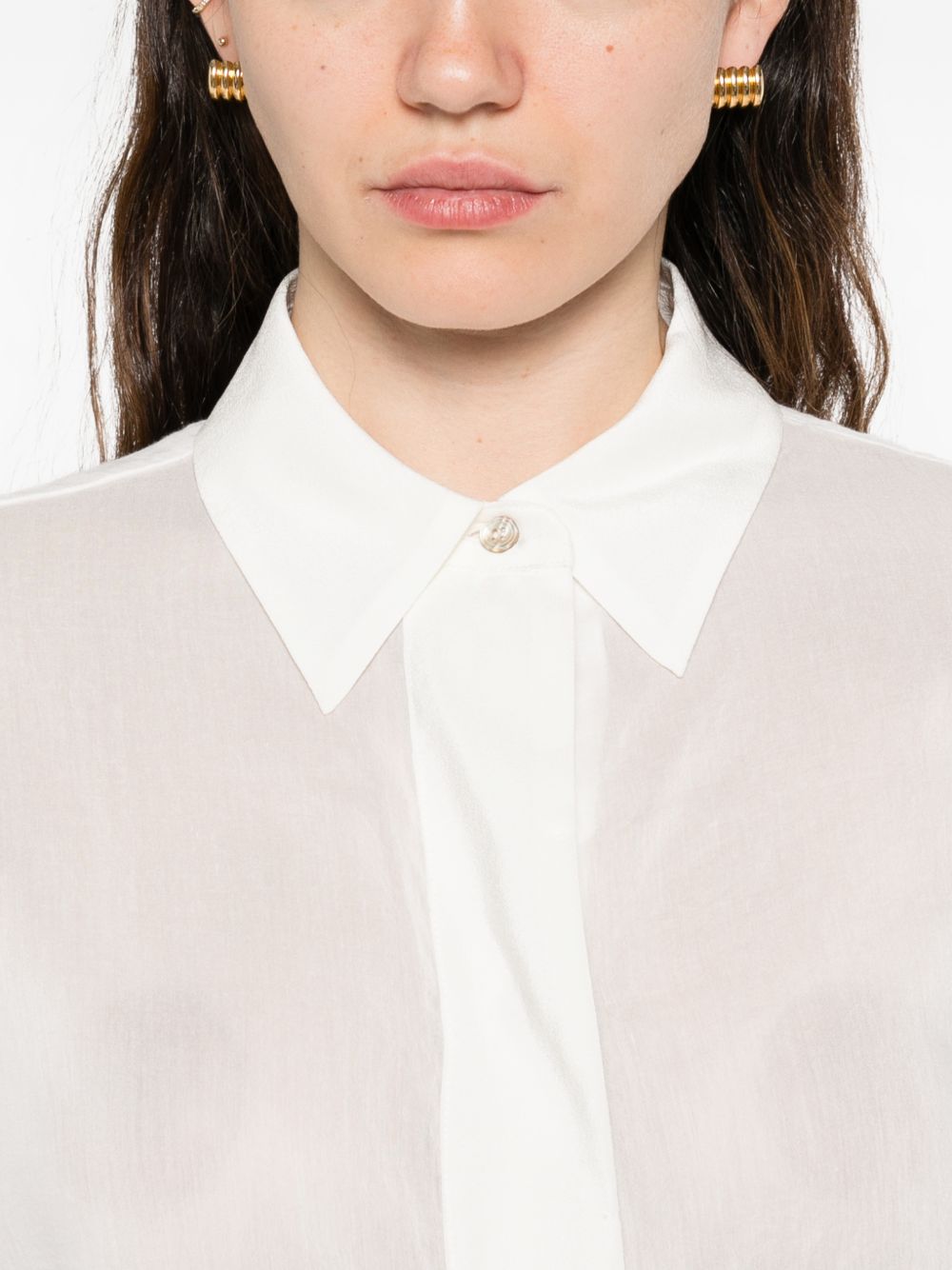 Forte Forte White Shirt — Silk-Soft Point Collar
