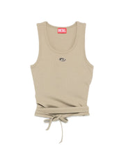 Diesel Top Green — Tie‑Waist Cotton Tank