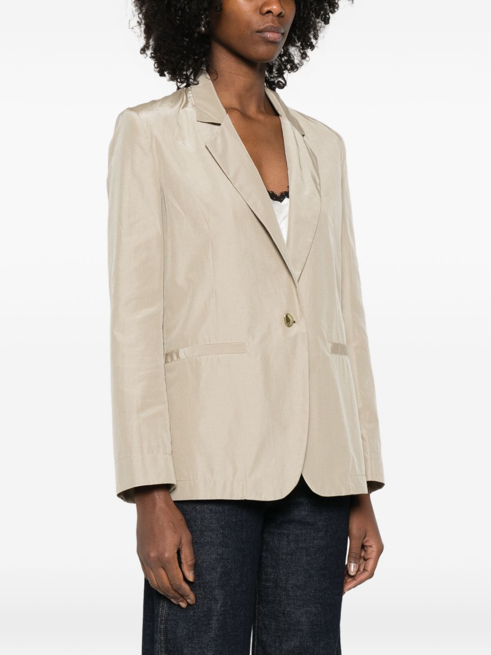 Beige Forte Forte Jacket — Lightweight Single‑Breasted Elegance
