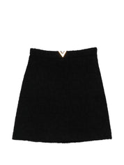Valentino Black Wool Skirt — VLogo Triangle Detail