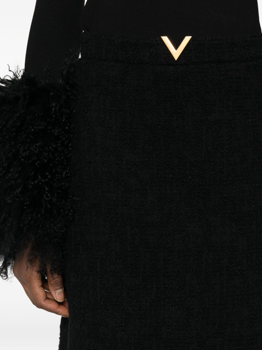 Valentino Black Wool Skirt — VLogo Triangle Detail