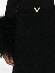Valentino Black Wool Skirt — VLogo Triangle Detail