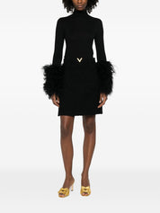 Valentino Black Wool Skirt — VLogo Triangle Detail