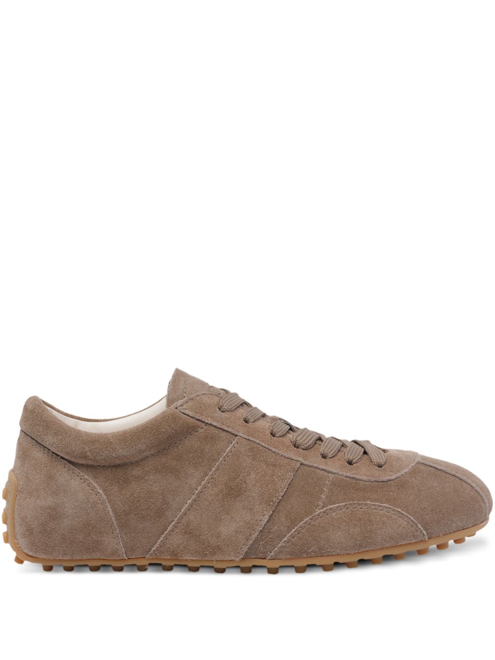 Tod's Sneakers in Light Brown Suede — Gommini Detail
