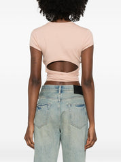 Diesel Powder T‑Shirts and Polos — Powder Pink Cotton Tee