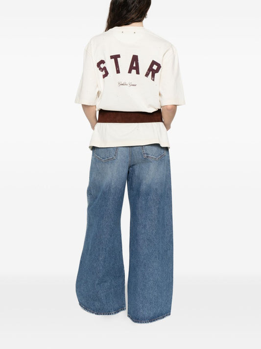 Golden Goose White T-shirts & Polos — Women’s Topwear