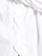 Balenciaga Shirts White — Cotton Lace‑Up Shirt