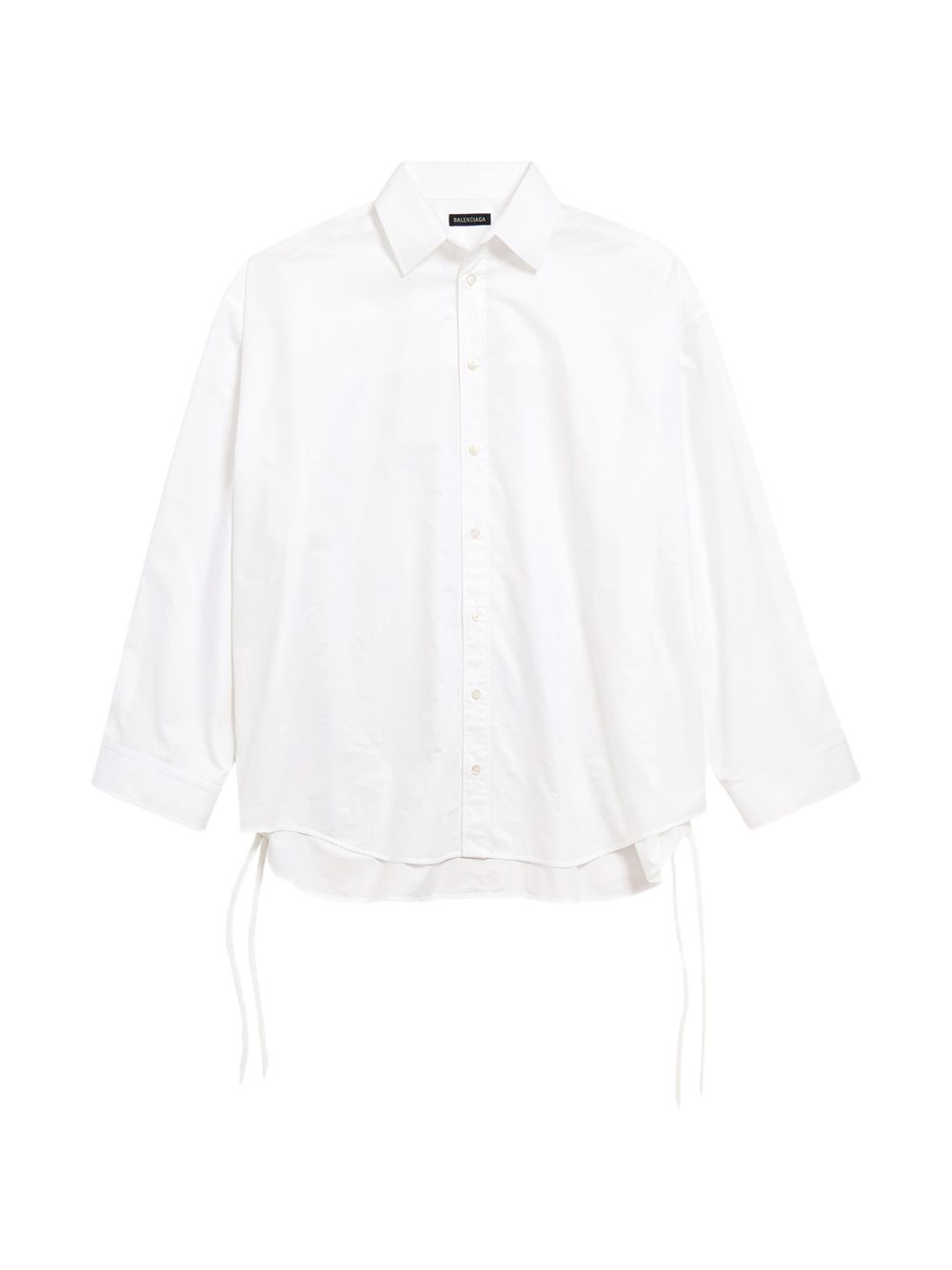 Balenciaga Shirts White — Cotton Lace‑Up Shirt