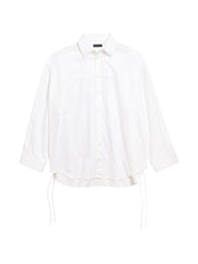 Balenciaga Shirts White — Cotton Lace‑Up Shirt