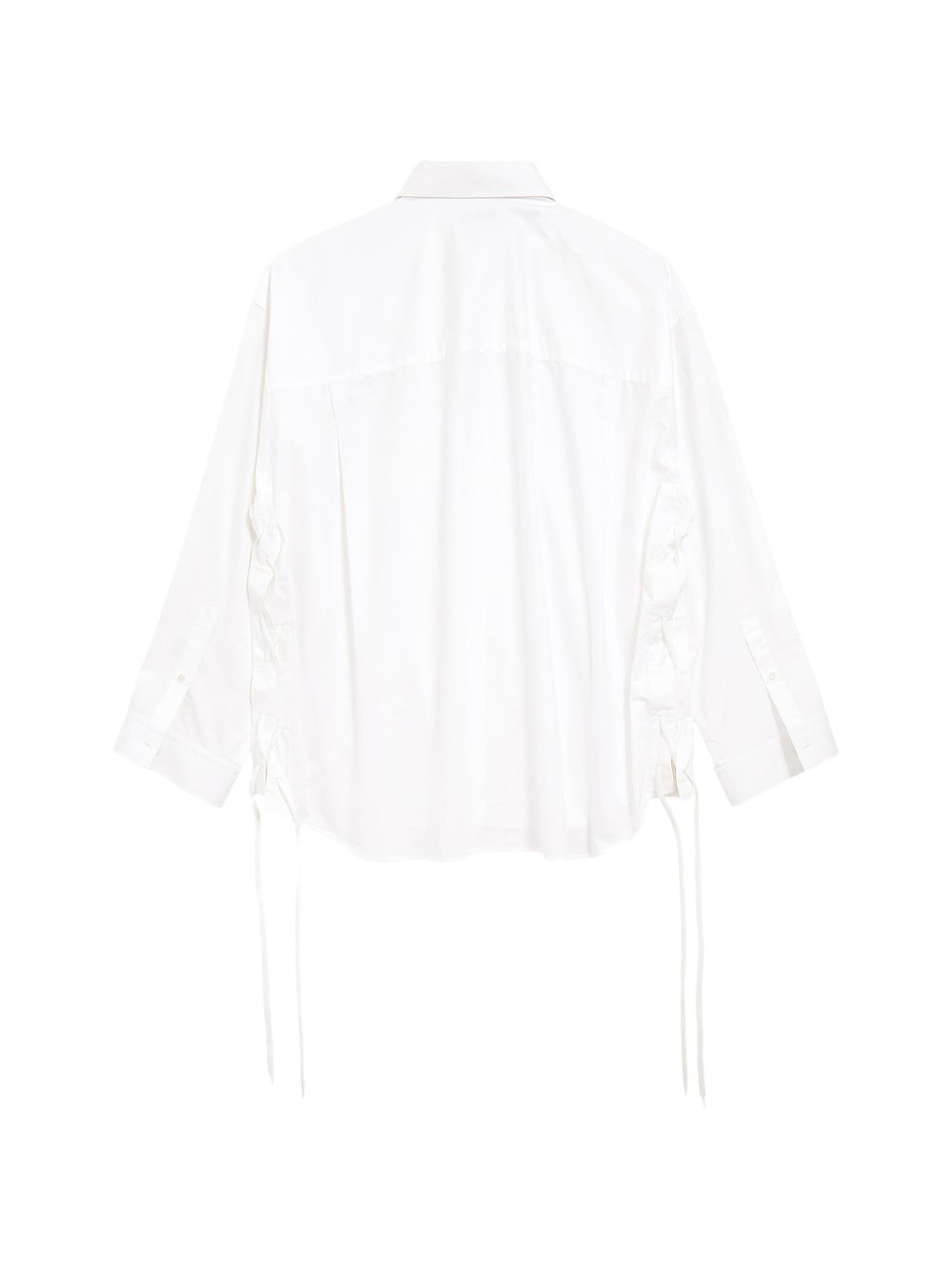 Balenciaga Shirts White — Cotton Lace‑Up Shirt