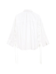 Balenciaga Shirts White — Cotton Lace‑Up Shirt