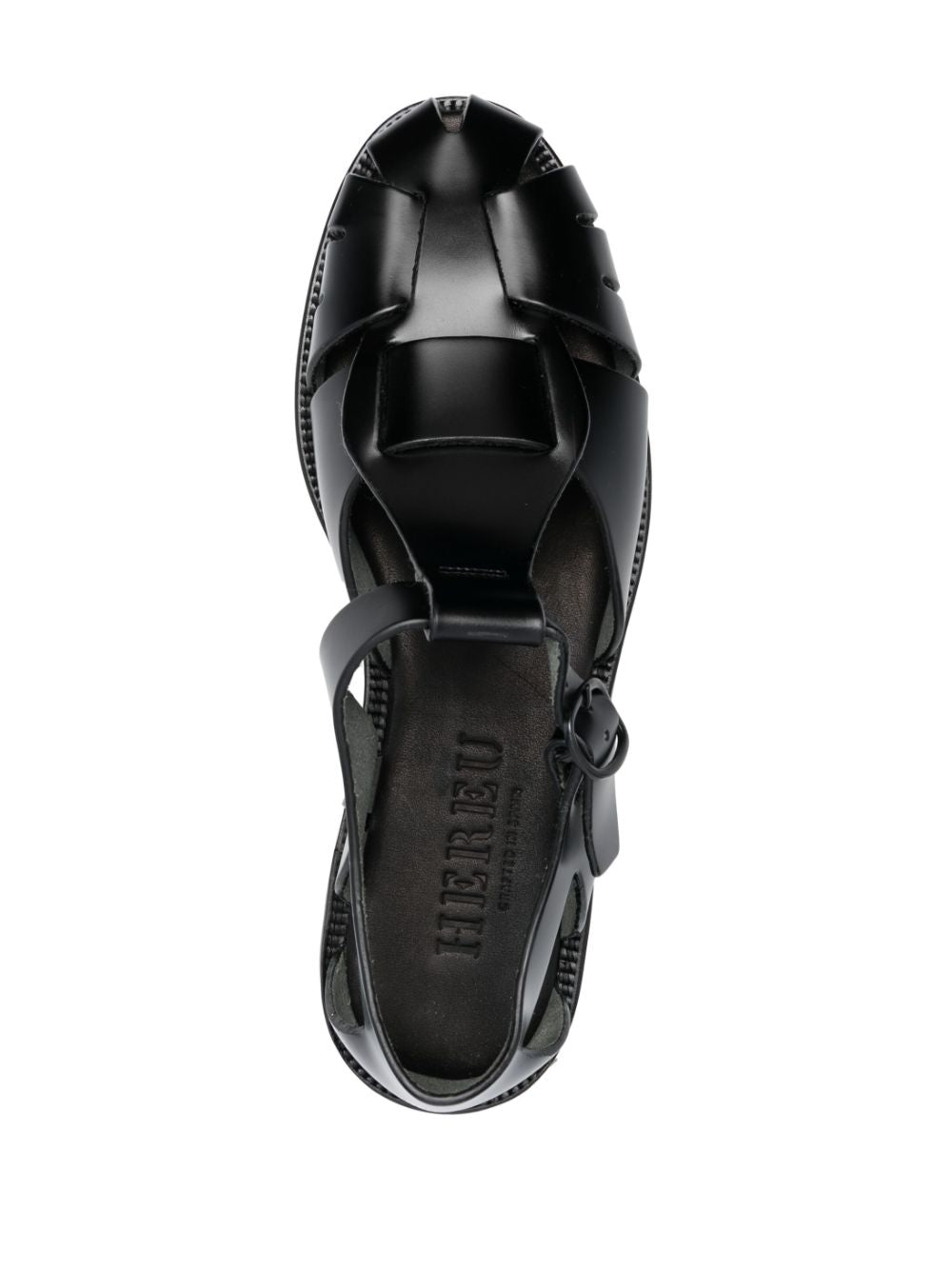Hereu Sandals Black — Silk & Nylon Pesca Leather
