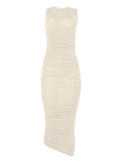 Wolford Dresses White — Ivory Sheer Drape Dress