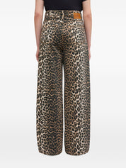 Ganni Brown Jeans — Leopard Belt Loops, Organic Denim