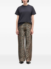 Ganni Brown Jeans — Leopard Belt Loops, Organic Denim