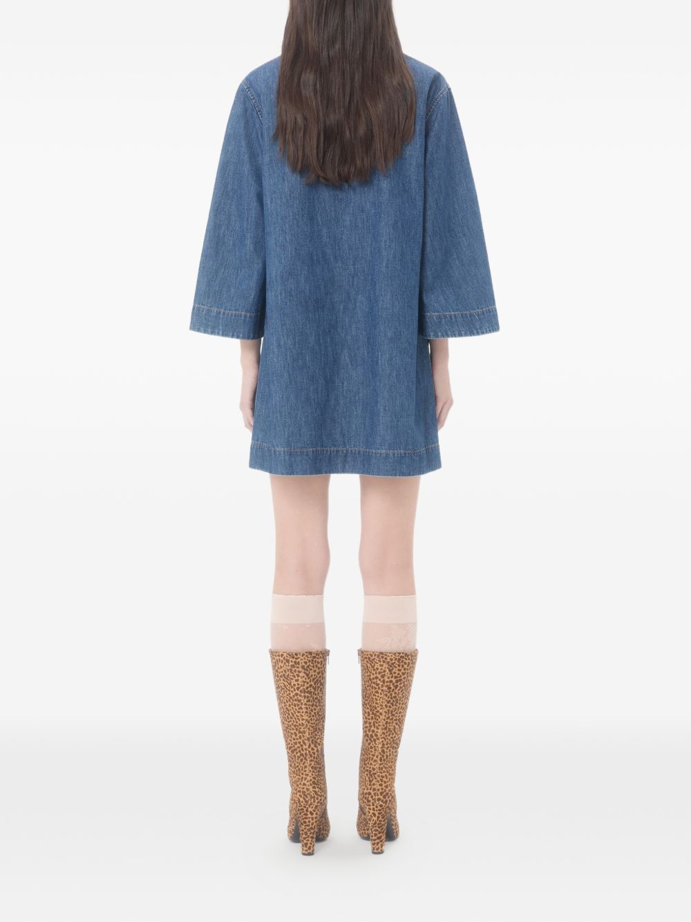 Valentino Dresses Blue — V-Neck Denim Dress (Women)