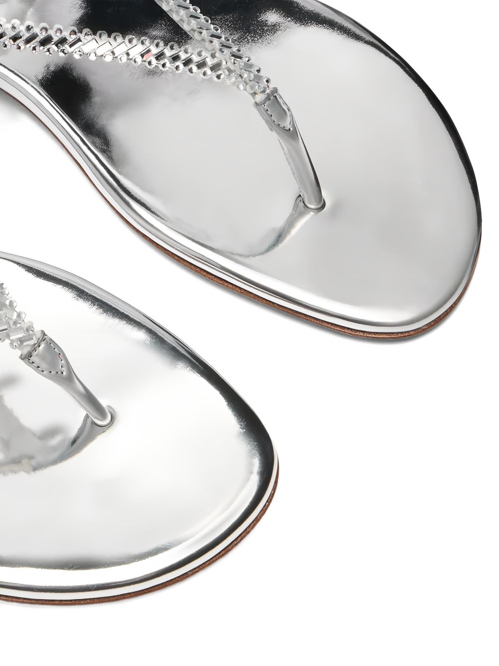 Casadei Sandals — Silver Braided T‑Bar (New In)