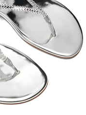 Casadei Sandals — Silver Braided T‑Bar (New In)