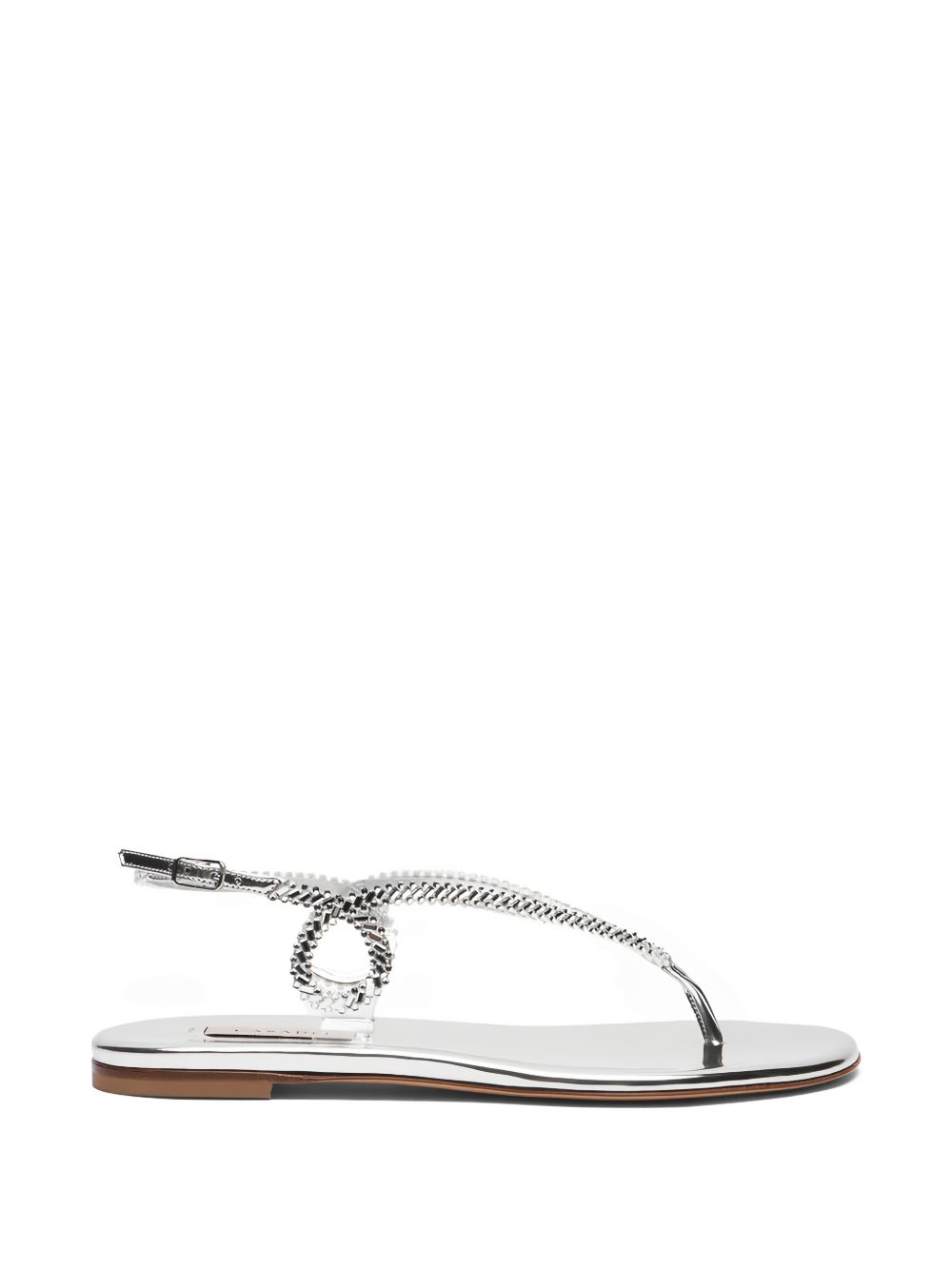 Casadei Sandals — Silver Braided T‑Bar (New In)