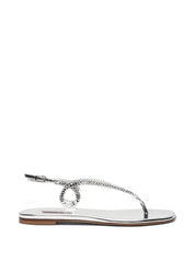Casadei Sandals — Silver Braided T‑Bar (New In)