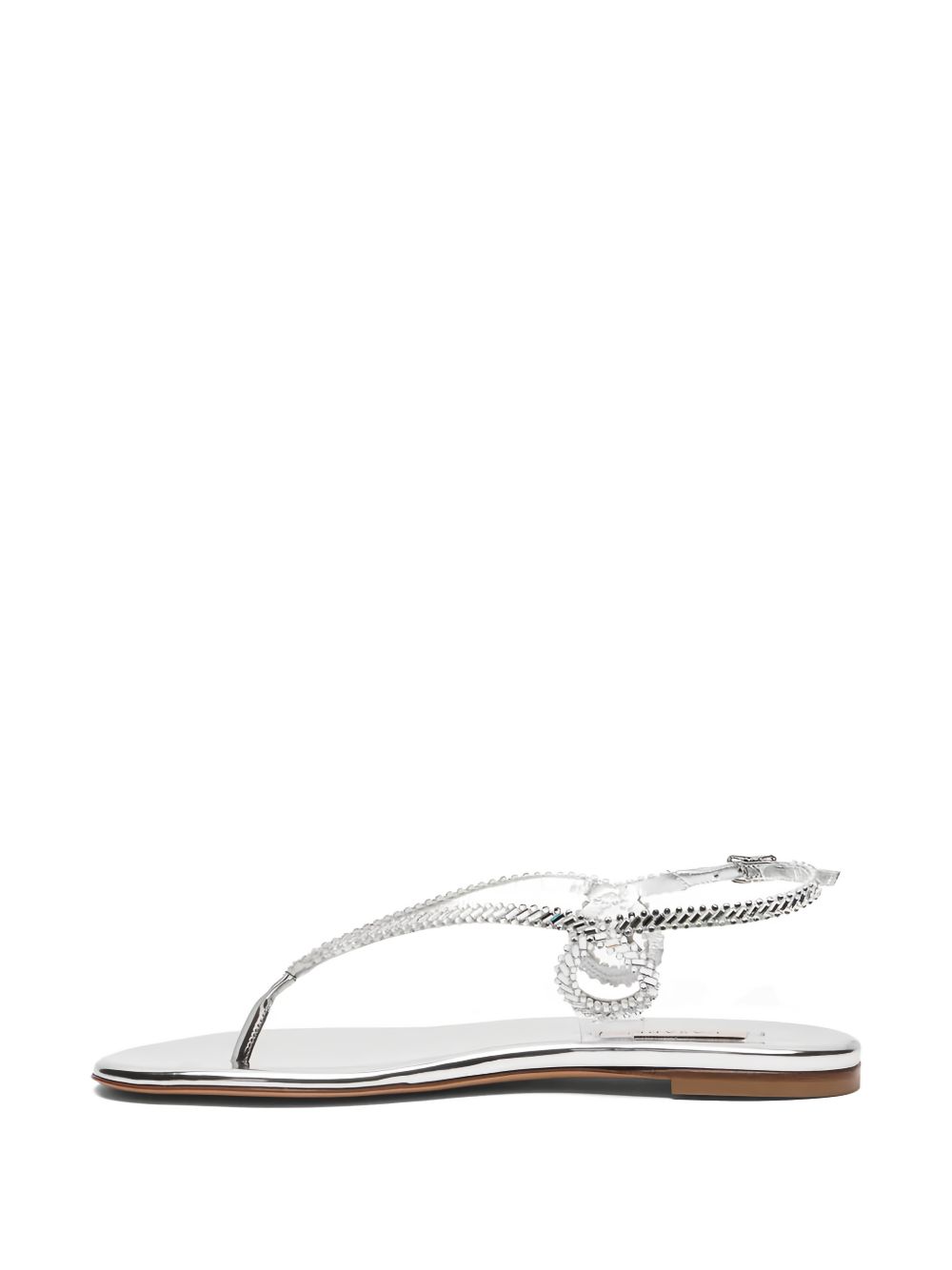 Casadei Sandals — Silver Braided T‑Bar (New In)