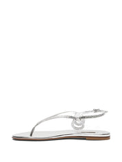 Casadei Sandals — Silver Braided T‑Bar (New In)