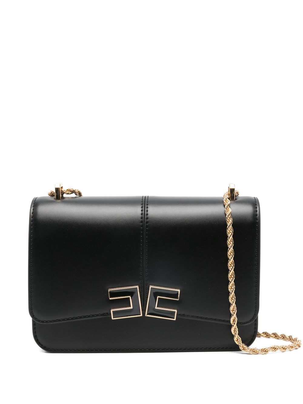 Elisabetta Franchi Shoulder Bag in Black — Chain Detail