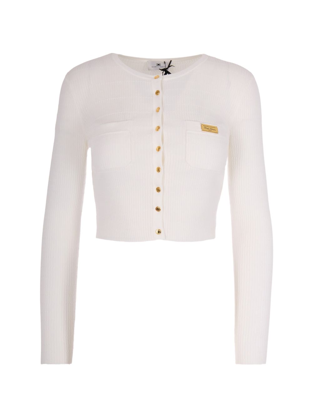 Elisabetta Franchi Sweaters — Ivory Knit Cardigan