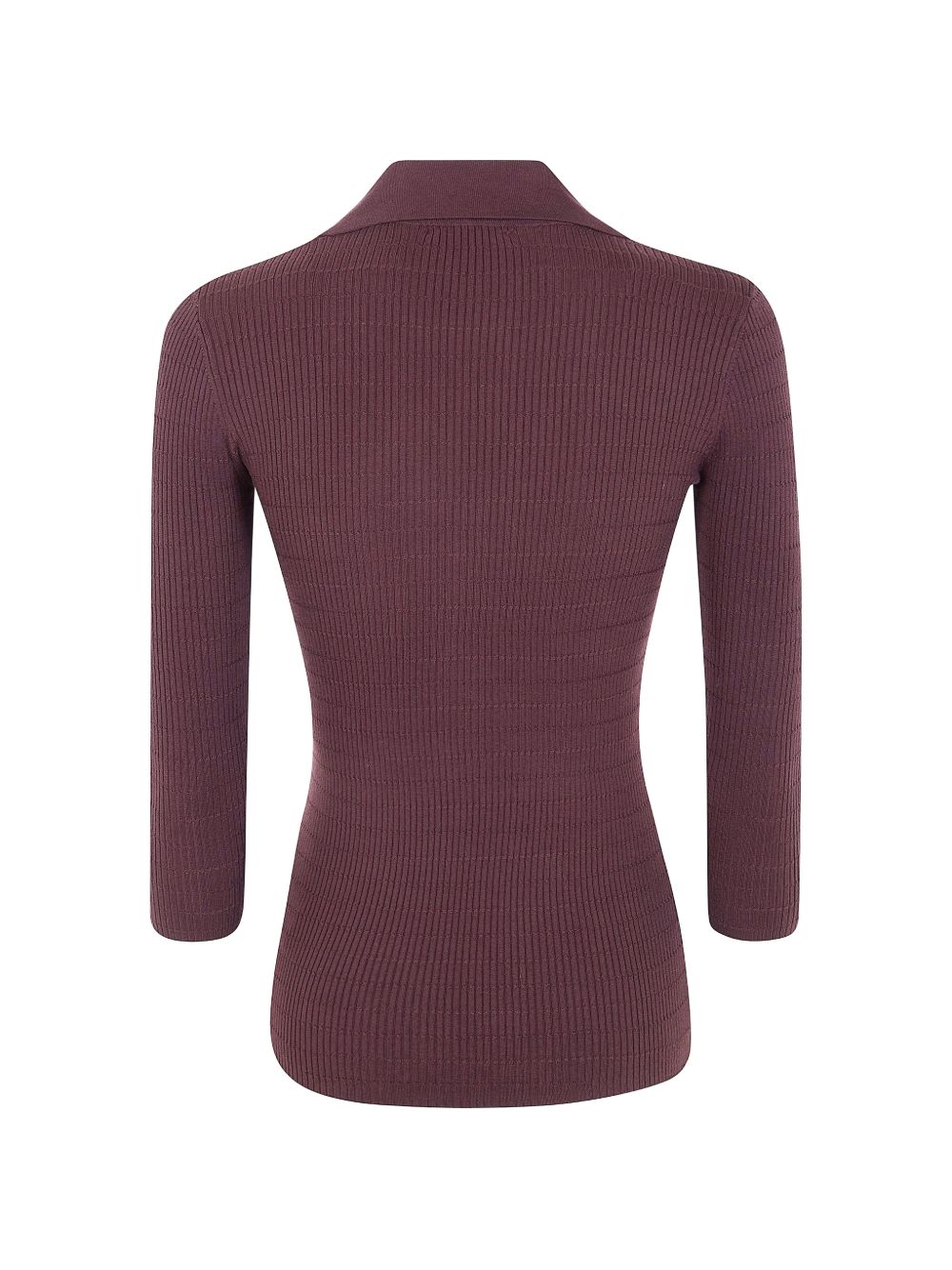 Elisabetta Franchi Brown Sweater - V‑Neck Ribbed Knit