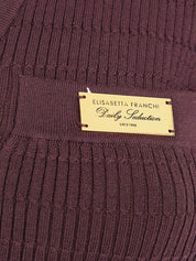 Elisabetta Franchi Brown Sweater - V‑Neck Ribbed Knit