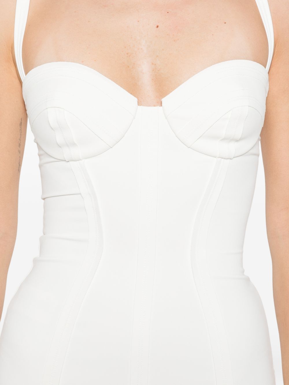 Elisabetta Franchi Dresses — Ivory Midi Sleeveless