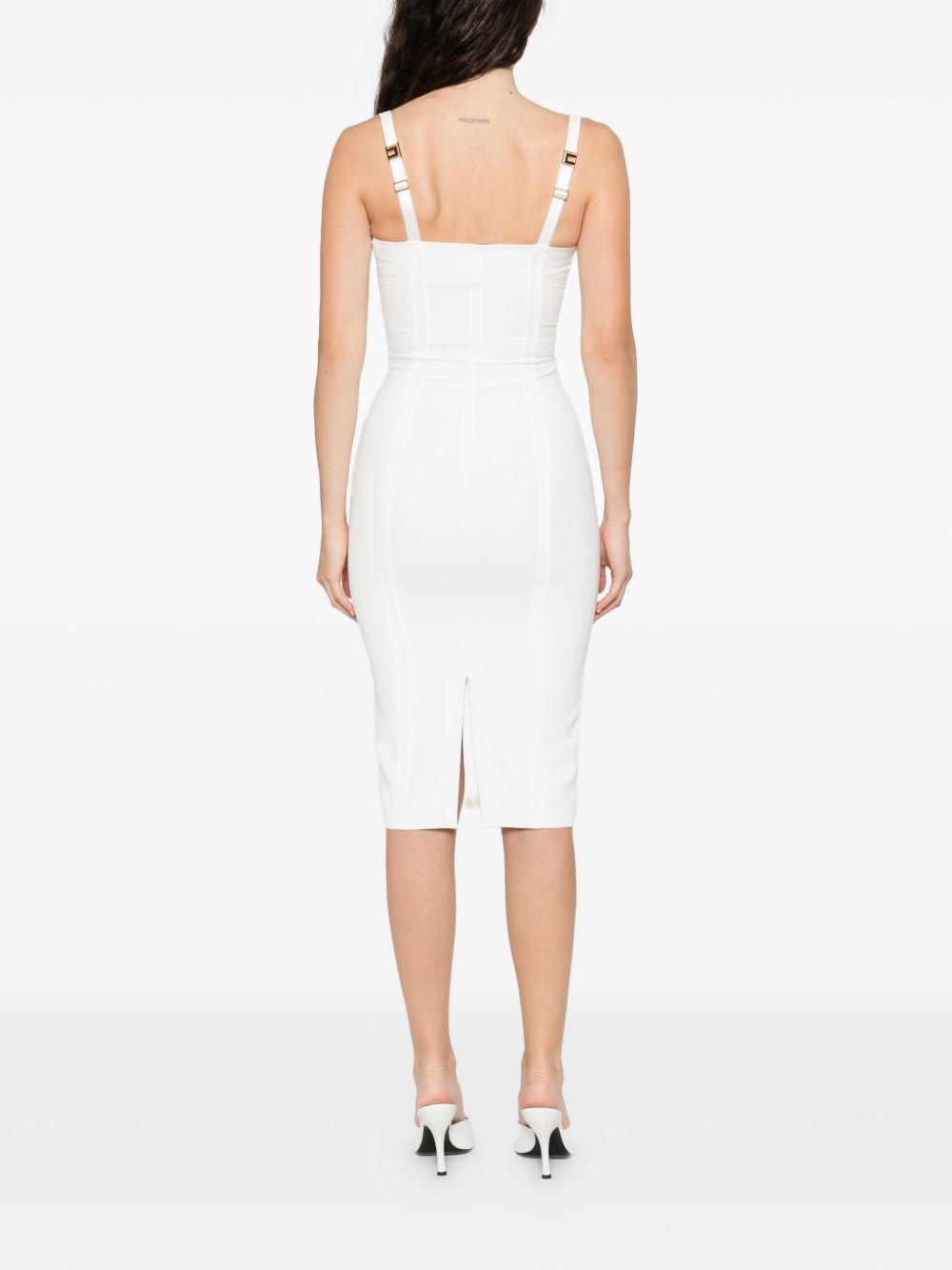 Elisabetta Franchi Dresses — Ivory Midi Sleeveless