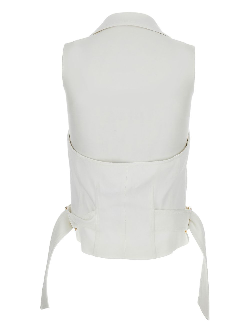 Elisabetta Franchi Ivory Sweaters — Belted Vest Topwear