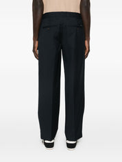 Emporio Armani Blue Trousers — Men's Wool Tailored Fit