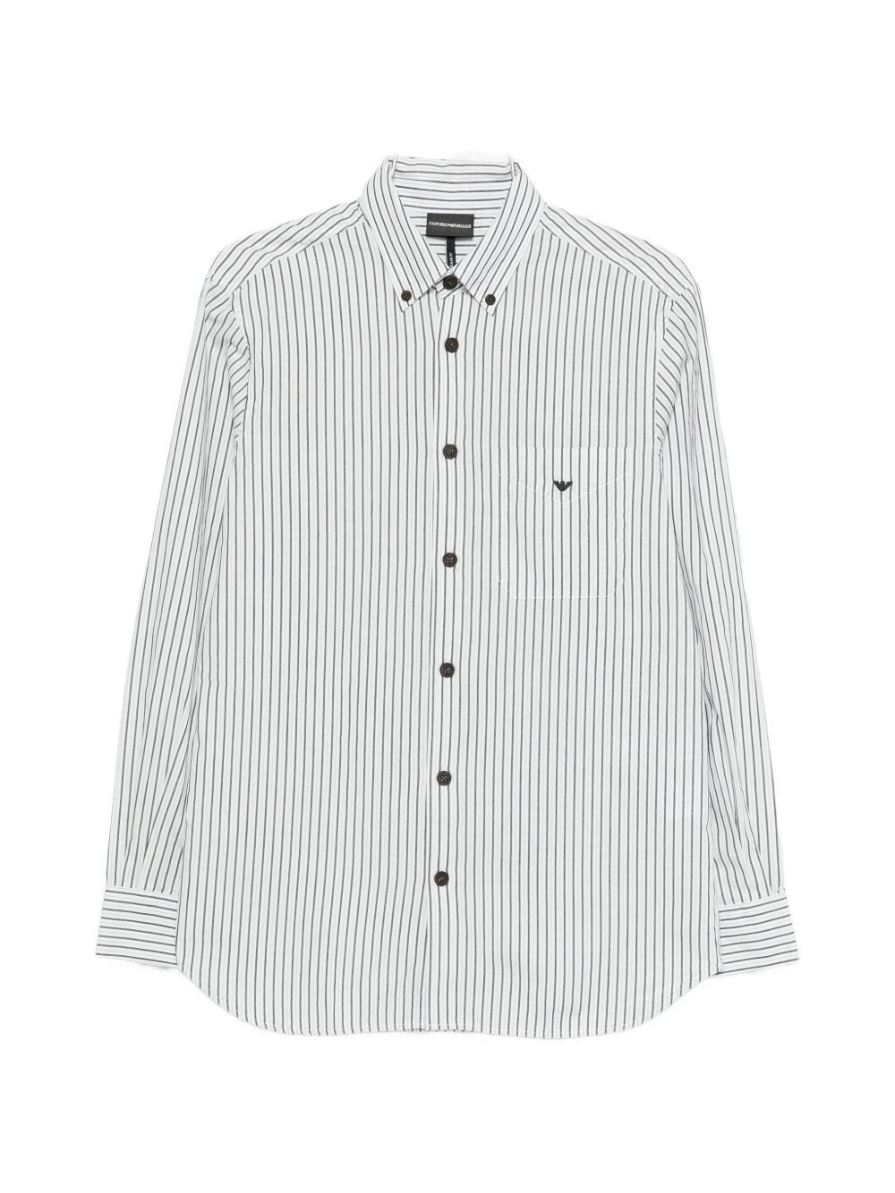 Emporio Armani Shirts — Clear Blue Striped Cotton