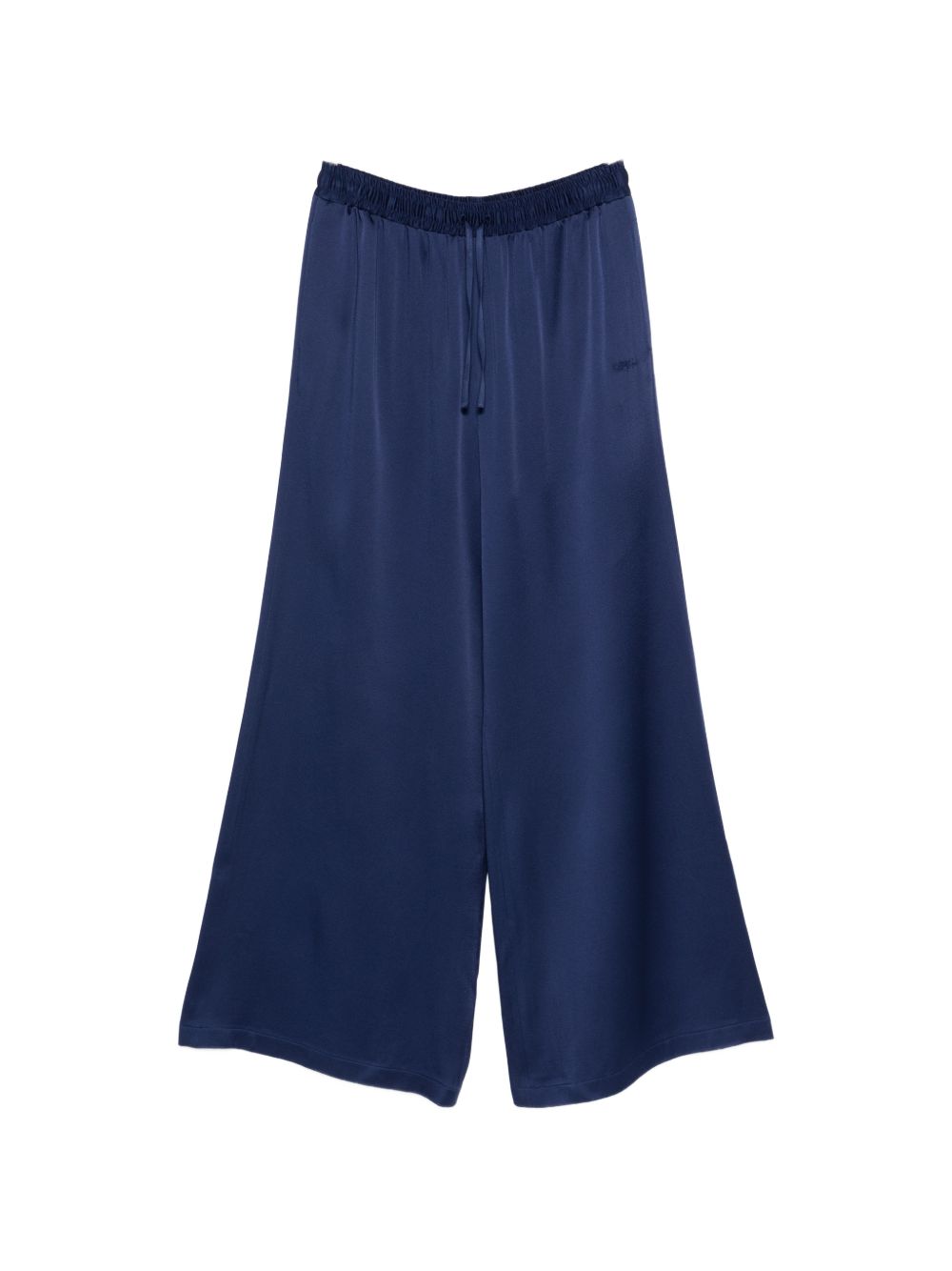 Stella McCartney Blue Satin Trousers — Wide‑Leg Fit