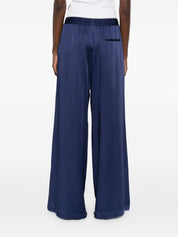 Stella McCartney Blue Satin Trousers — Wide‑Leg Fit