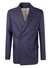 Blue double-breasted blazer — Golden Goose jackets