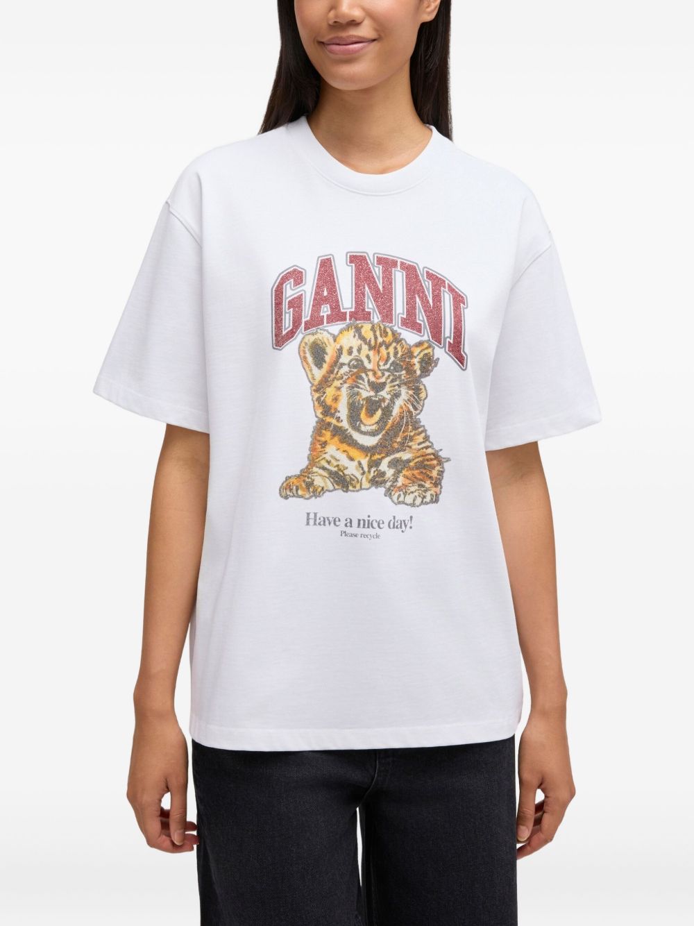 Ganni White T-Shirts & Polos — Women's Topwear
