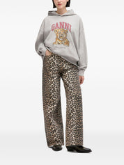 GANNI Grey Sweaters — Hooded Organic Cotton Topwear