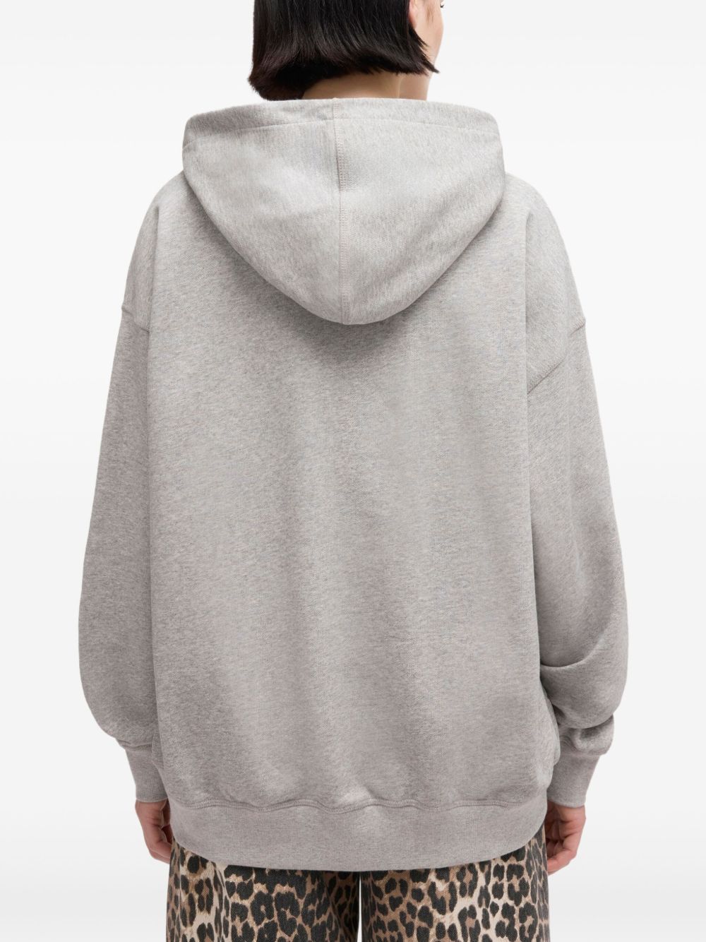GANNI Grey Sweaters — Hooded Organic Cotton Topwear