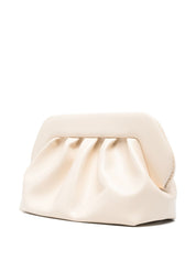 Themoire' Beige Clutches — New Vegan Leather Top-Handle