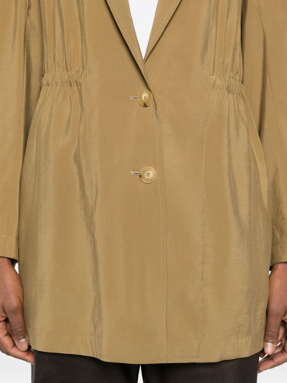 Alysi Green Jackets — Silk & Nylon Blazer (Women)