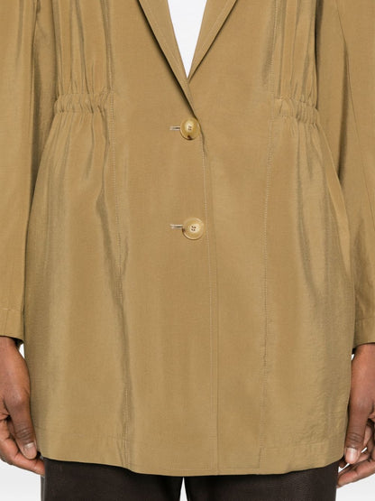 Alysi Green Jackets — Silk & Nylon Blazer (Women)