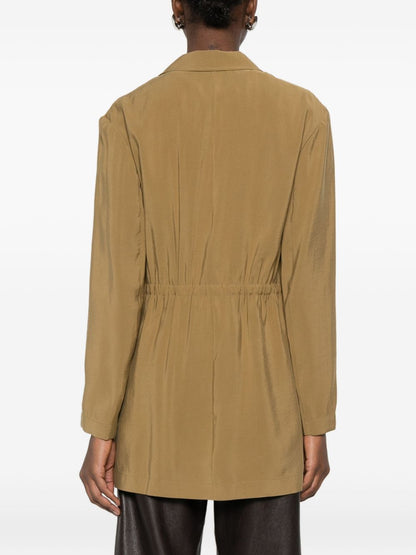 Alysi Green Jackets — Silk & Nylon Blazer (Women)