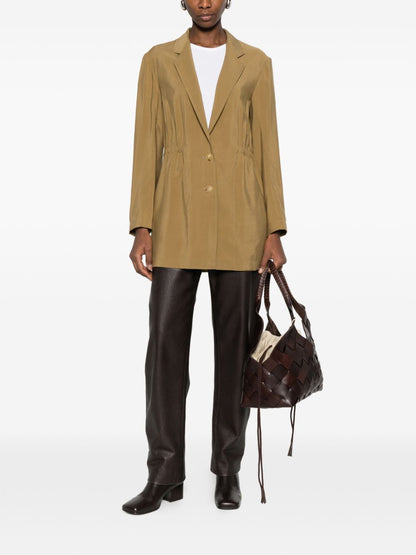 Alysi Green Jackets — Silk & Nylon Blazer (Women)