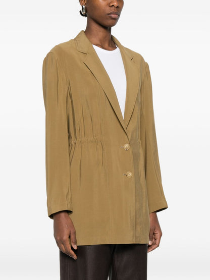 Alysi Green Jackets — Silk & Nylon Blazer (Women)
