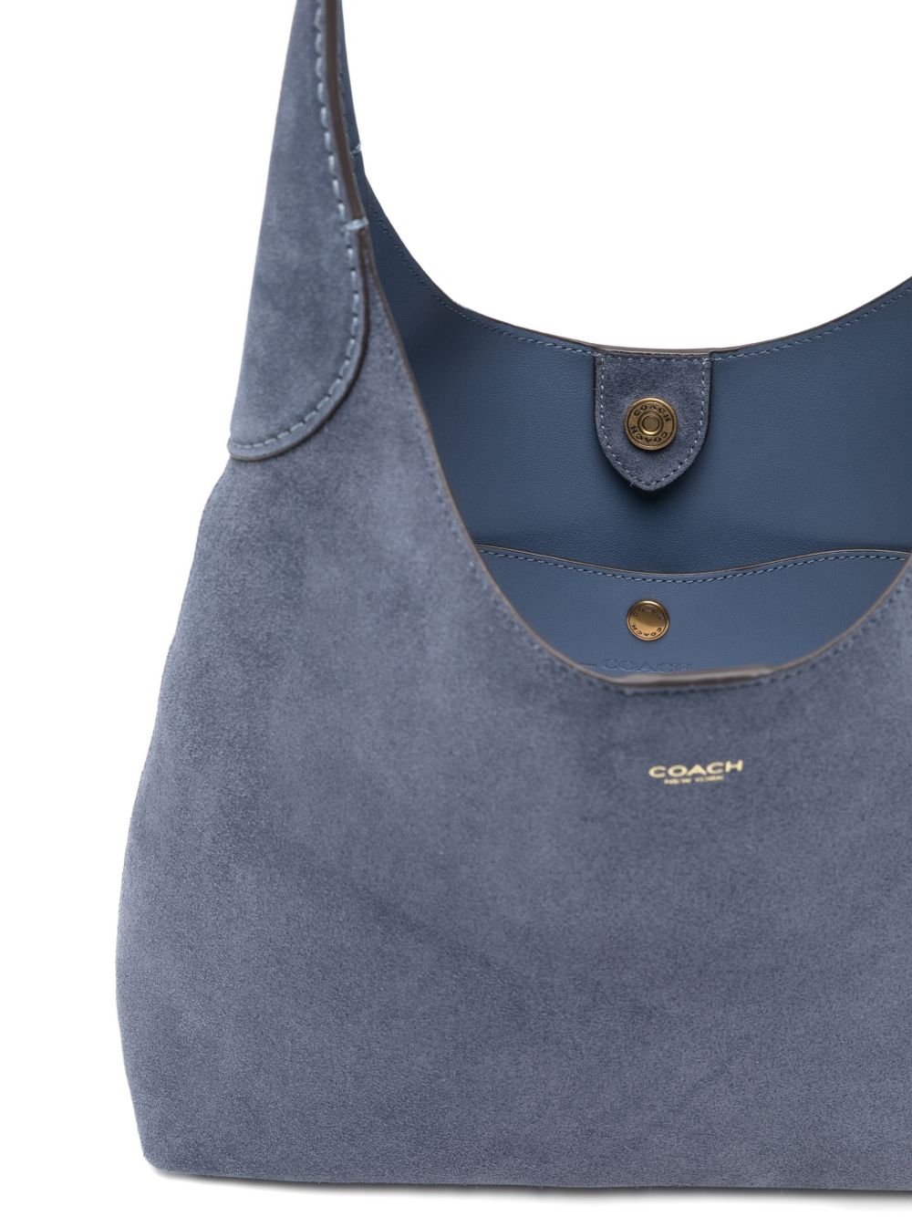 Coach Shoulder Bag in Blue — Brooklyn 28 Suede
